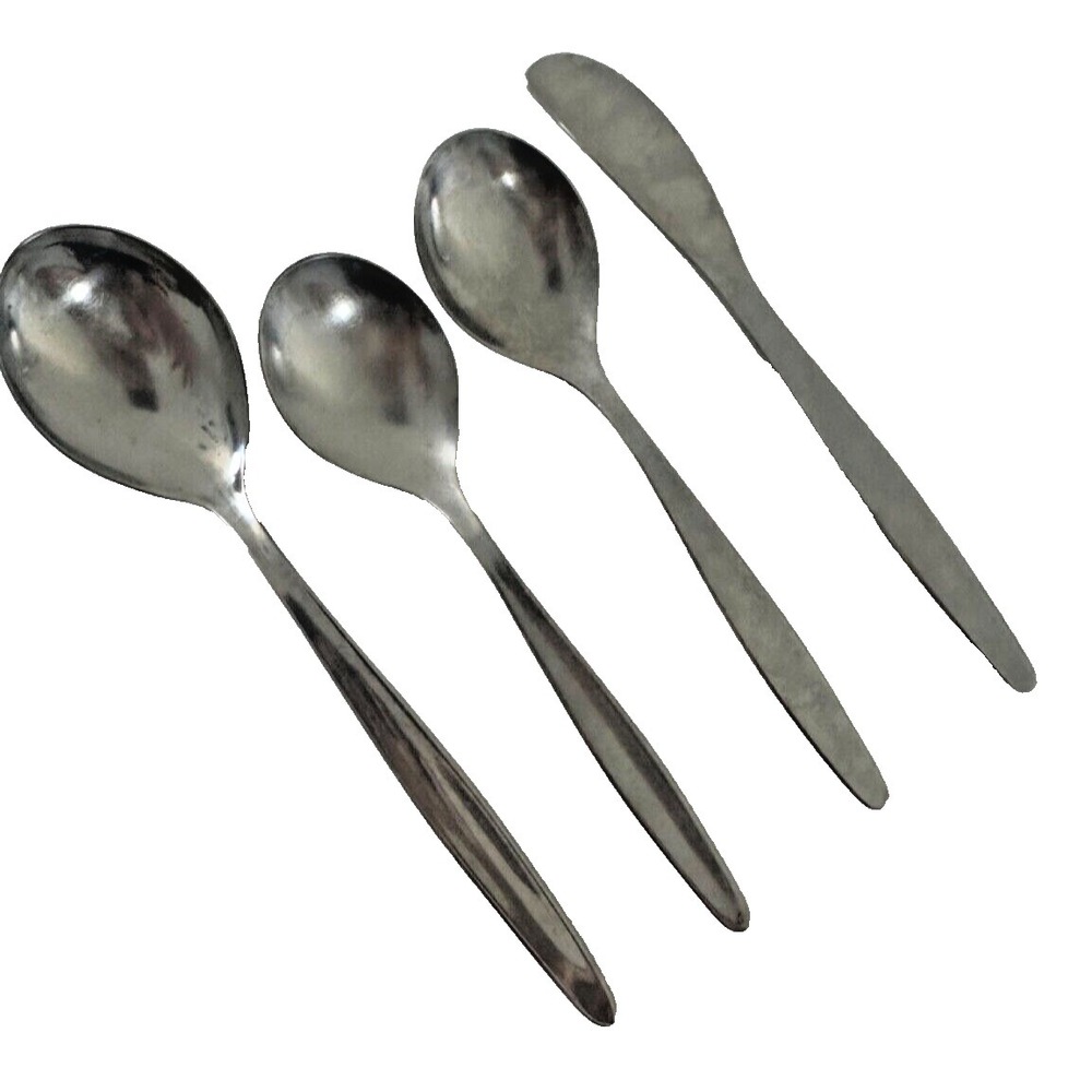 WMF Cromargan Germany Stainless Flatware Replacement Spoons Knife Set 4